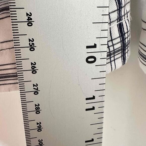 Matchstick Shorts Mens Size XXL/36 White Navy Blue Plaid Cargo Knee Length - Picture 9 of 10